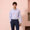 HAST Chemise en coton et lin bleu ciel> Classique | Chemises Bleues