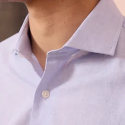 HAST Chemise en coton et lin bleu ciel> Classique | Chemises Bleues