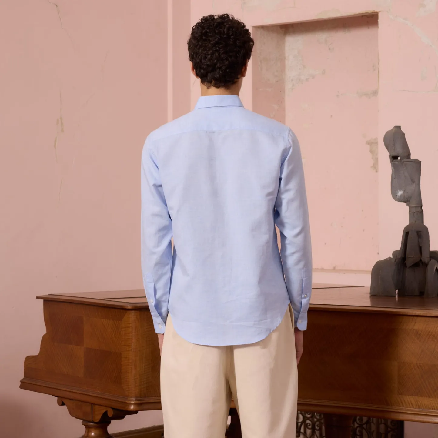 HAST Chemise en coton et lin> Décontractée | Chemises Bleues