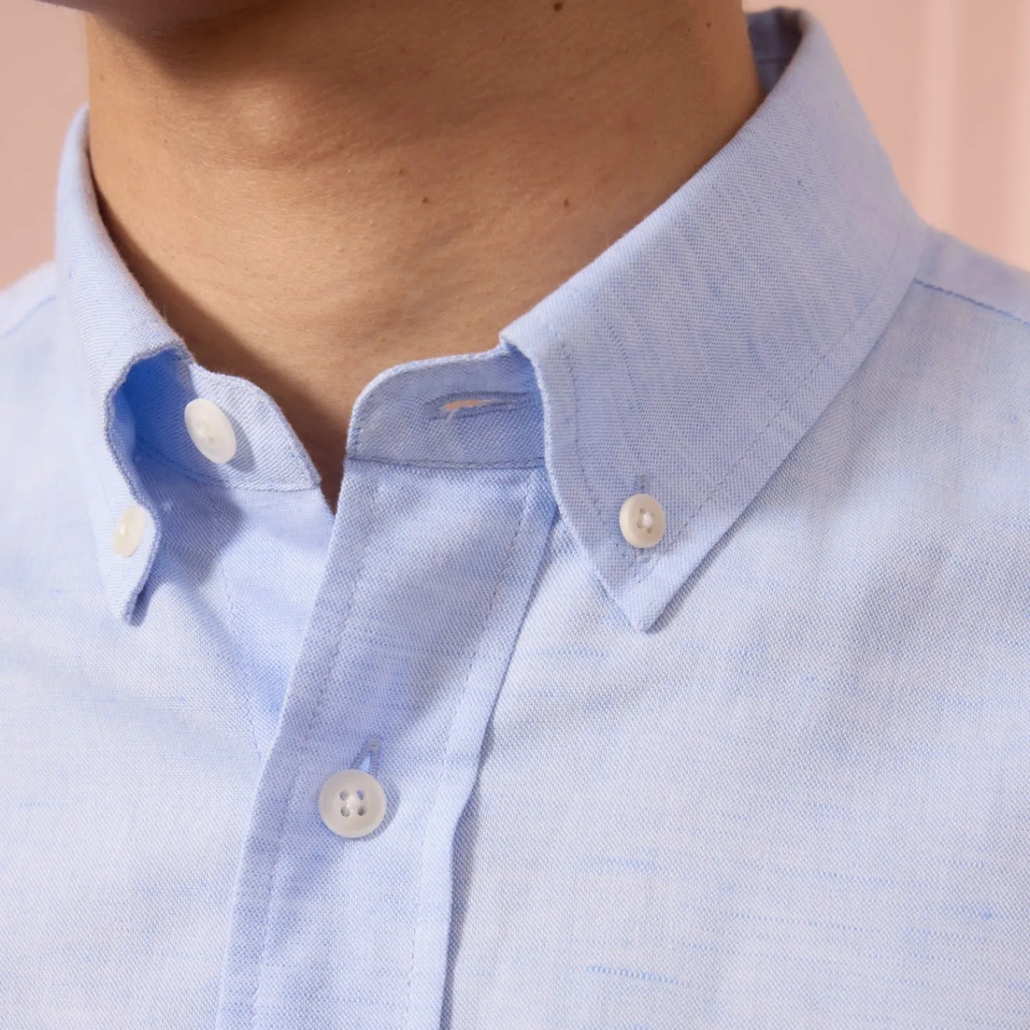 HAST Chemise en coton et lin> Décontractée | Chemises Bleues