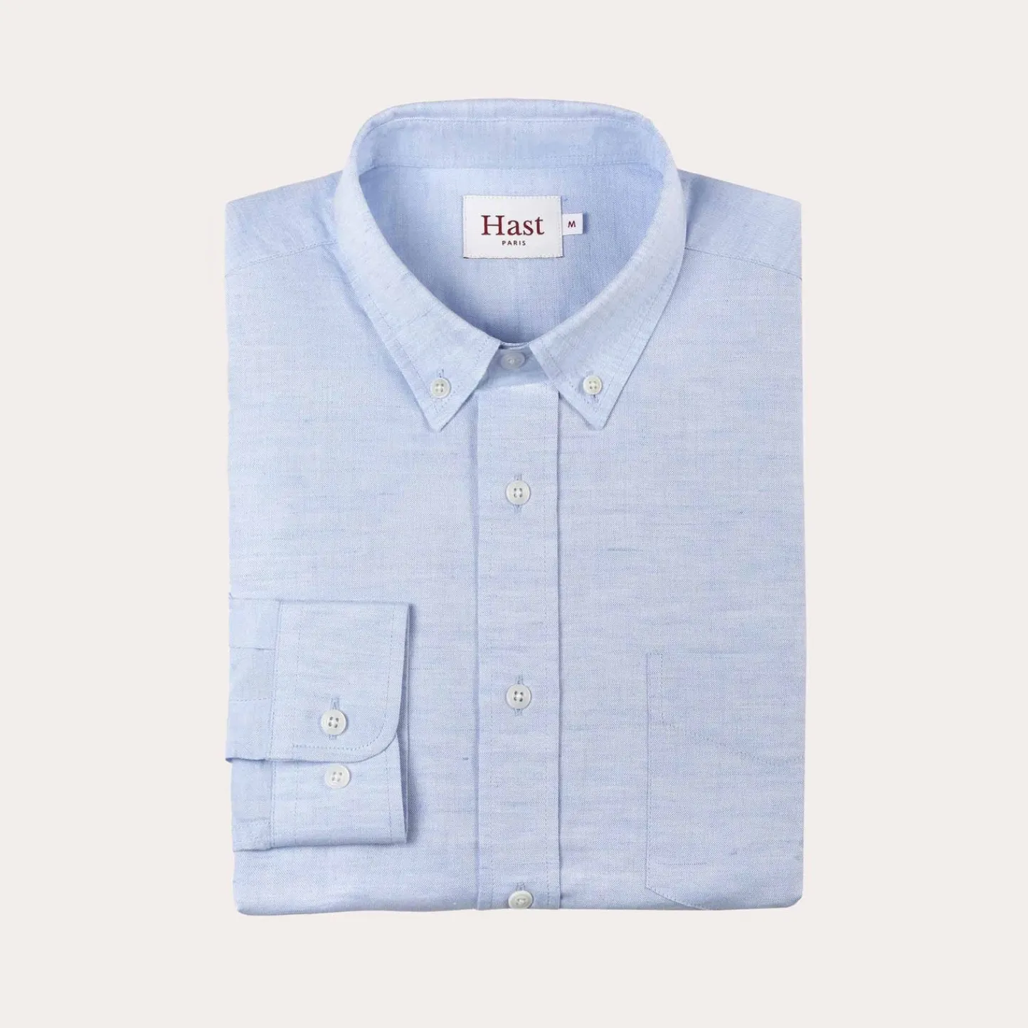 HAST Chemise en coton et lin> Décontractée | Chemises Bleues