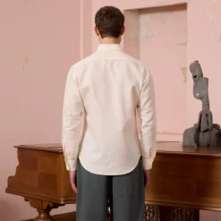HAST Chemise en coton et lin écrue><noscript><img width=