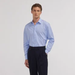 HAST Chemise en fil-à-fil double retors bleue> Classique | Chemises Bleues