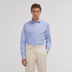 HAST Chemise en fil-à-fil double retors e> Classique | Chemises Bleues