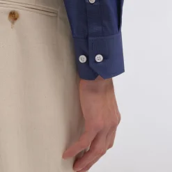 HAST Chemise en fil-à-fil double retors bleu nuit><noscript><img width=