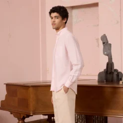HAST Chemise en lin et coton rose pâle><noscript><img width=