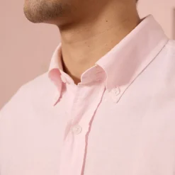 HAST Chemise en lin et coton rose pâle><noscript><img width=