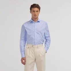 HAST Chemise en oxford double retors pied de puce e> Classique | Chemises Bleues