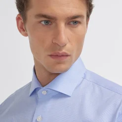 HAST Chemise en oxford double retors pied de puce e> Classique | Chemises Bleues