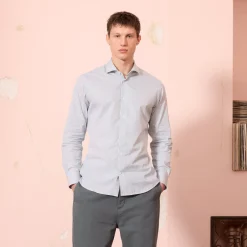 HAST Chemise en popeline à fines rayures vertes> Classique | Chemises Par Couleurs