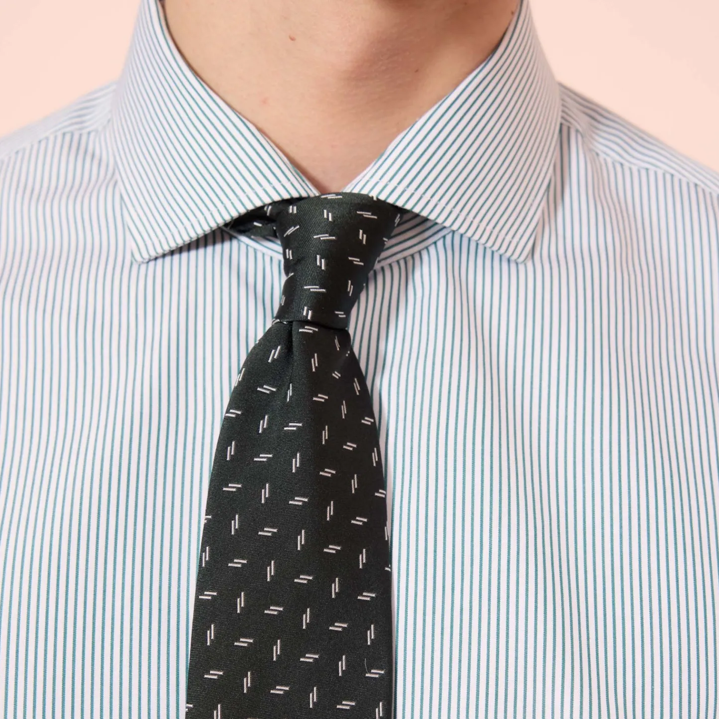 HAST Chemise en popeline à fines rayures vertes> Classique | Chemises Par Couleurs