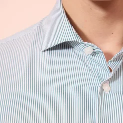 HAST Chemise en popeline à fines rayures vertes><noscript><img width=
