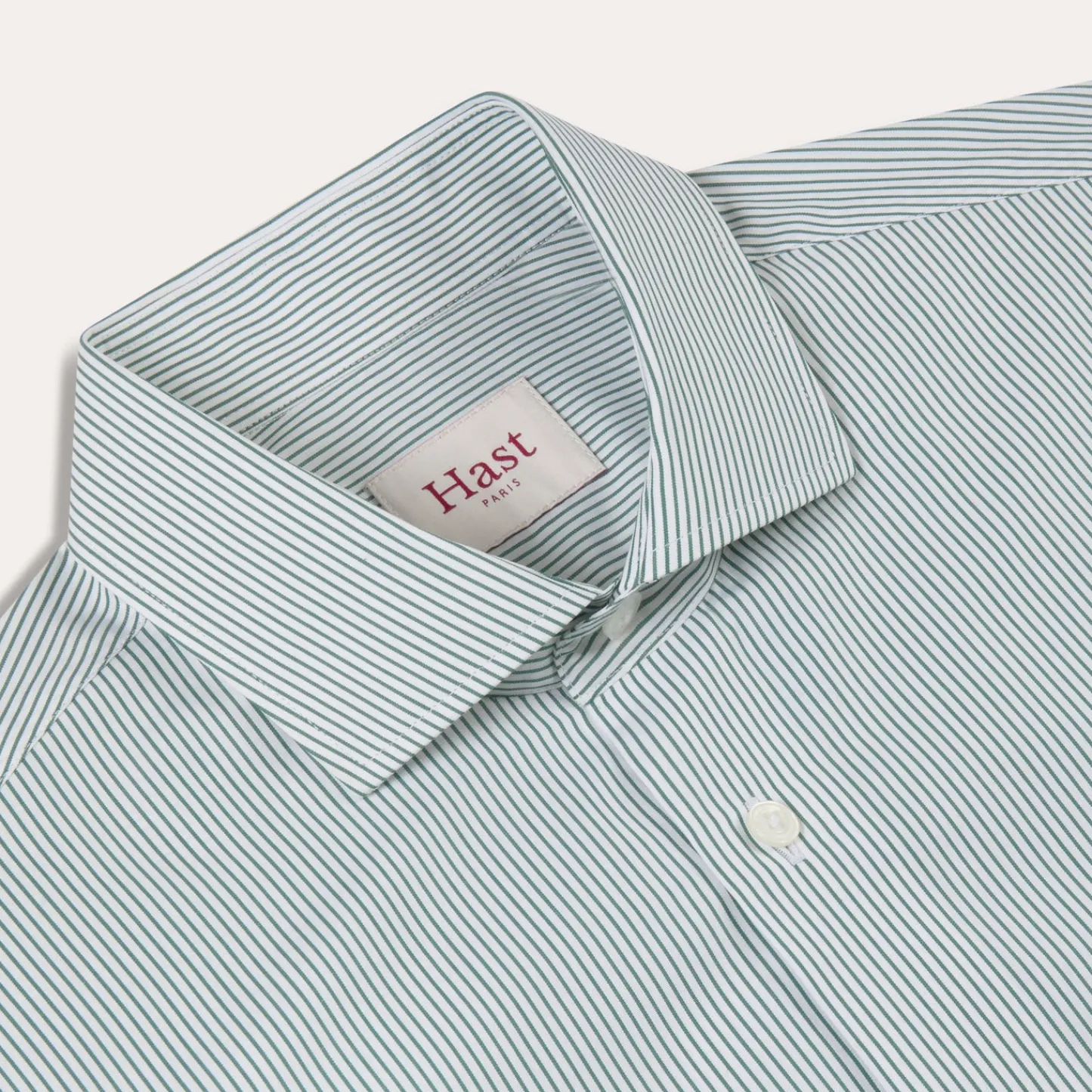 HAST Chemise en popeline à fines rayures vertes> Classique | Chemises Par Couleurs