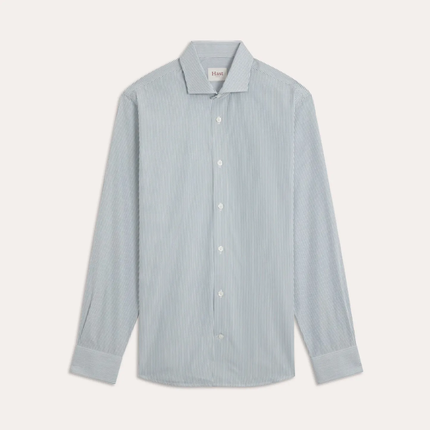 HAST Chemise en popeline à fines rayures vertes> Classique | Chemises Par Couleurs