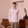 HAST Chemise en popeline à micro-rayures bordeaux> Classique | Chemises Par Couleurs