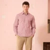 HAST Chemise en popeline à rayures bordeaux et blanches> Classique | Chemises Par Couleurs