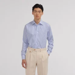 HAST Chemise en popeline à rayures bleues et blanches> Classique | Chemises Bleues