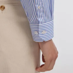 HAST Chemise en popeline à rayures bleues et blanches><noscript><img width=