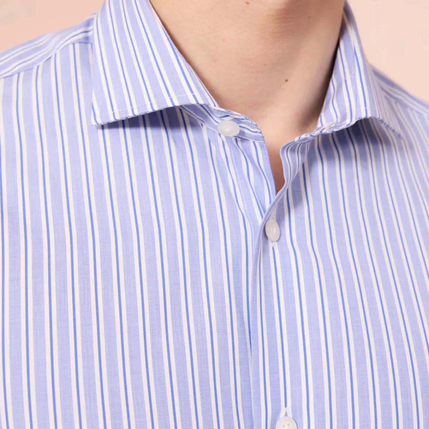 HAST Chemise en popeline à rayures bleues> Classique | Chemises Bleues