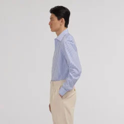 HAST Chemise en popeline à rayures bleues et blanches><noscript><img width=