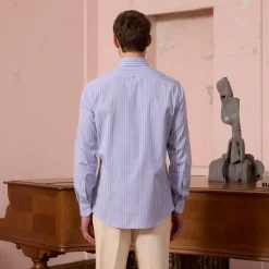 HAST Chemise en popeline à rayures bleues><noscript><img width=