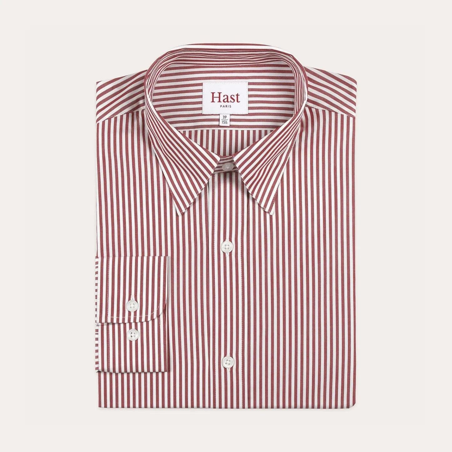 HAST Chemise en popeline à rayures bordeaux et blanches> Classique | Chemises Par Couleurs