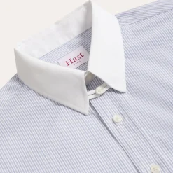 HAST Chemise en popeline à rayures bleues et blanches><noscript><img width=