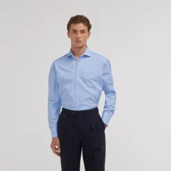 HAST Chemise en popeline double retors e> Chemises Bleues | Chemises Formelles