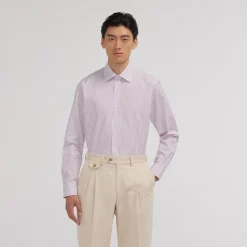 HAST Chemise en popeline double retors à rayures blanches et rouges> Classique | Chemises Formelles