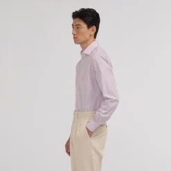 HAST Chemise en popeline double retors à fines rayures s> Classique | Chemises Formelles