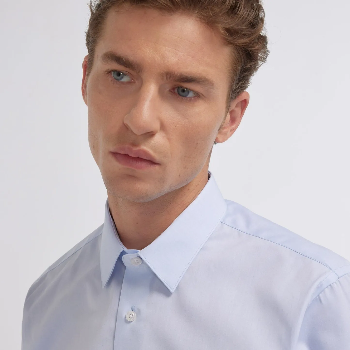 HAST Chemise en popeline double retors> Classique | Chemises Bleues