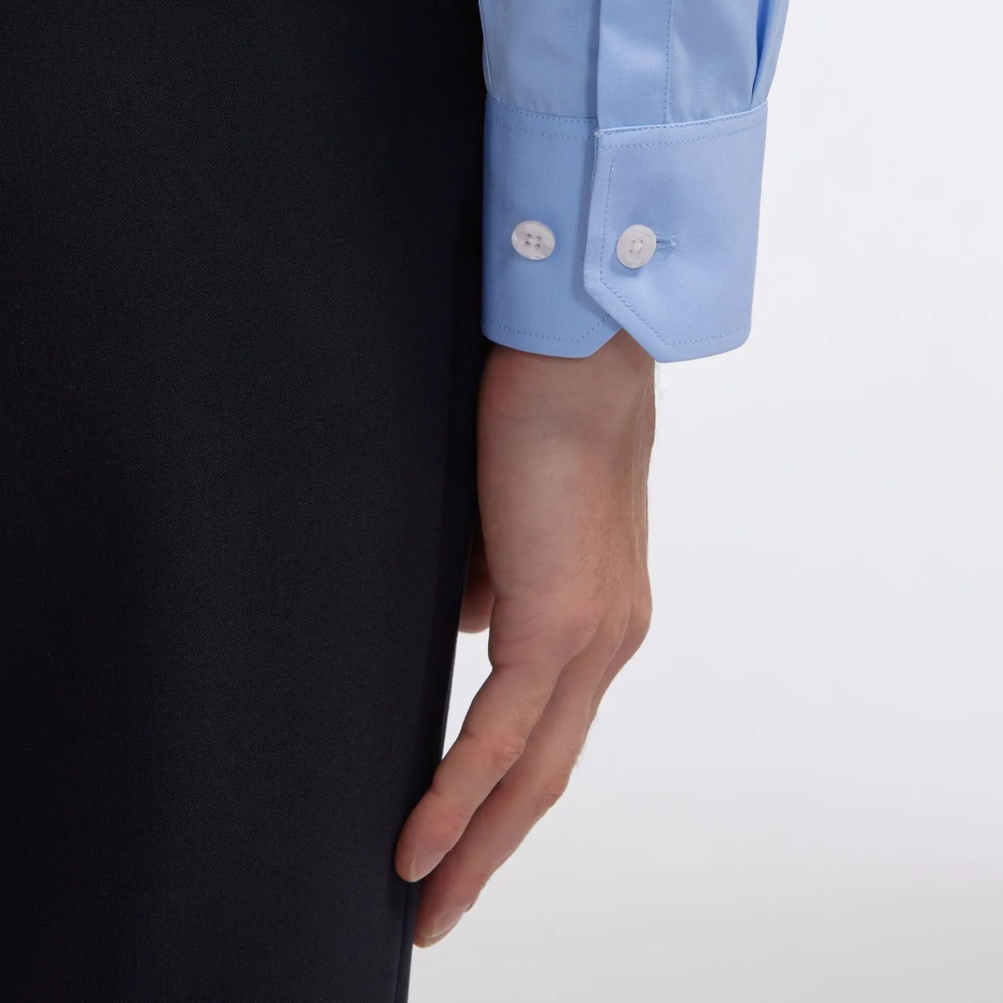 HAST Chemise en popeline double retors e> Chemises Bleues | Chemises Formelles