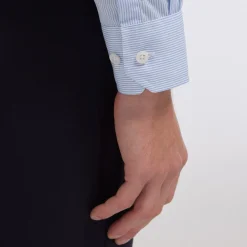 HAST Chemise en popeline double retors à petites rayures><noscript><img width=