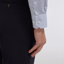 HAST Chemise en popeline double retors à fines rayures es><noscript><img width=