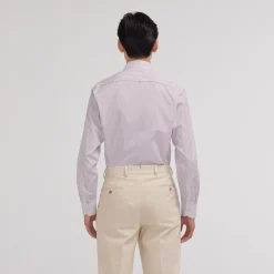 HAST Chemise en popeline double retors à rayures blanches et rouges><noscript><img width=