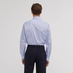 HAST Chemise en popeline double retors faux uni à carreaux bleus><noscript><img width=