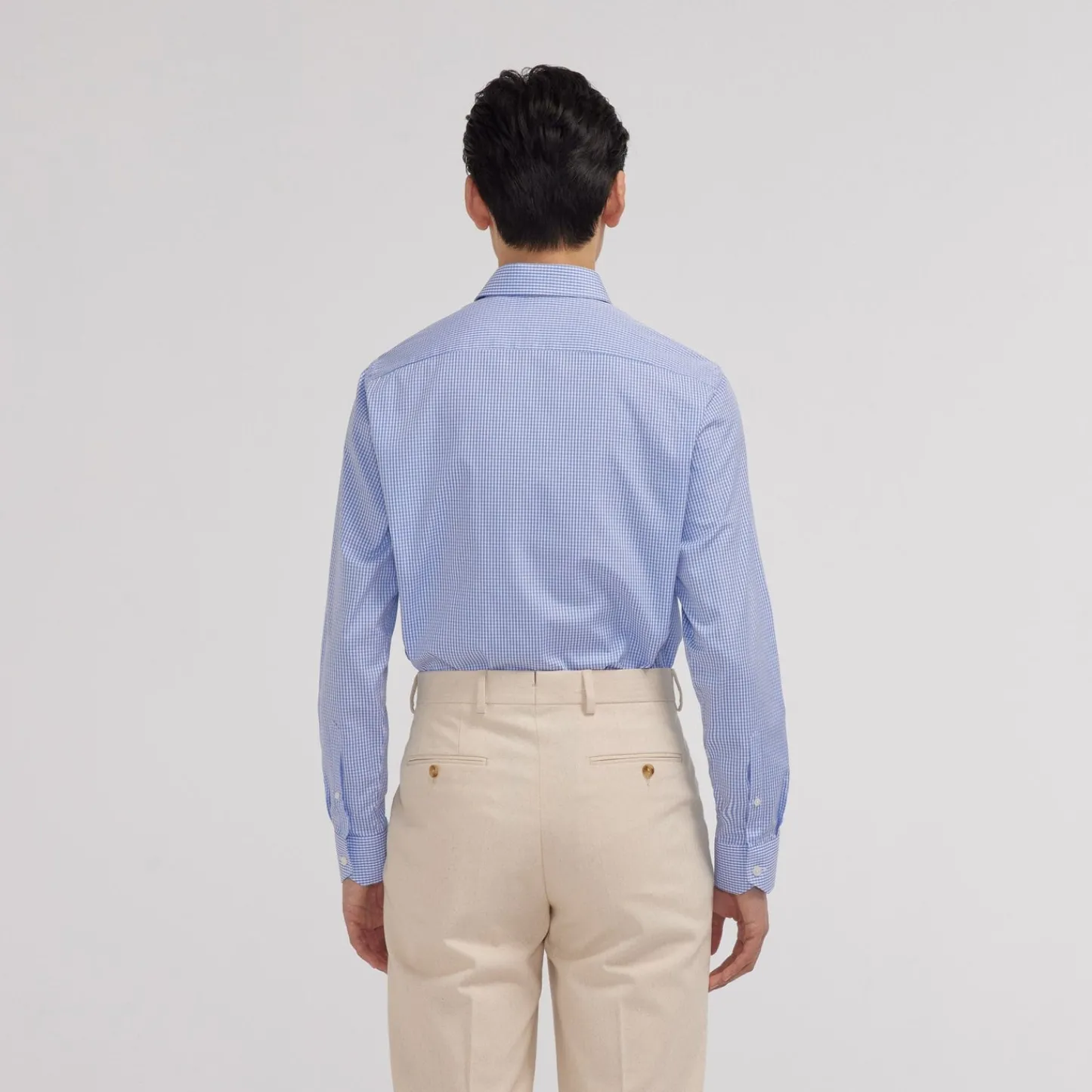 HAST Chemise en popeline double retors vichy e> Classique | Chemises Bleues