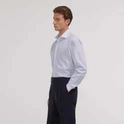 HAST Chemise en popeline double retors à fines rayures es><noscript><img width=