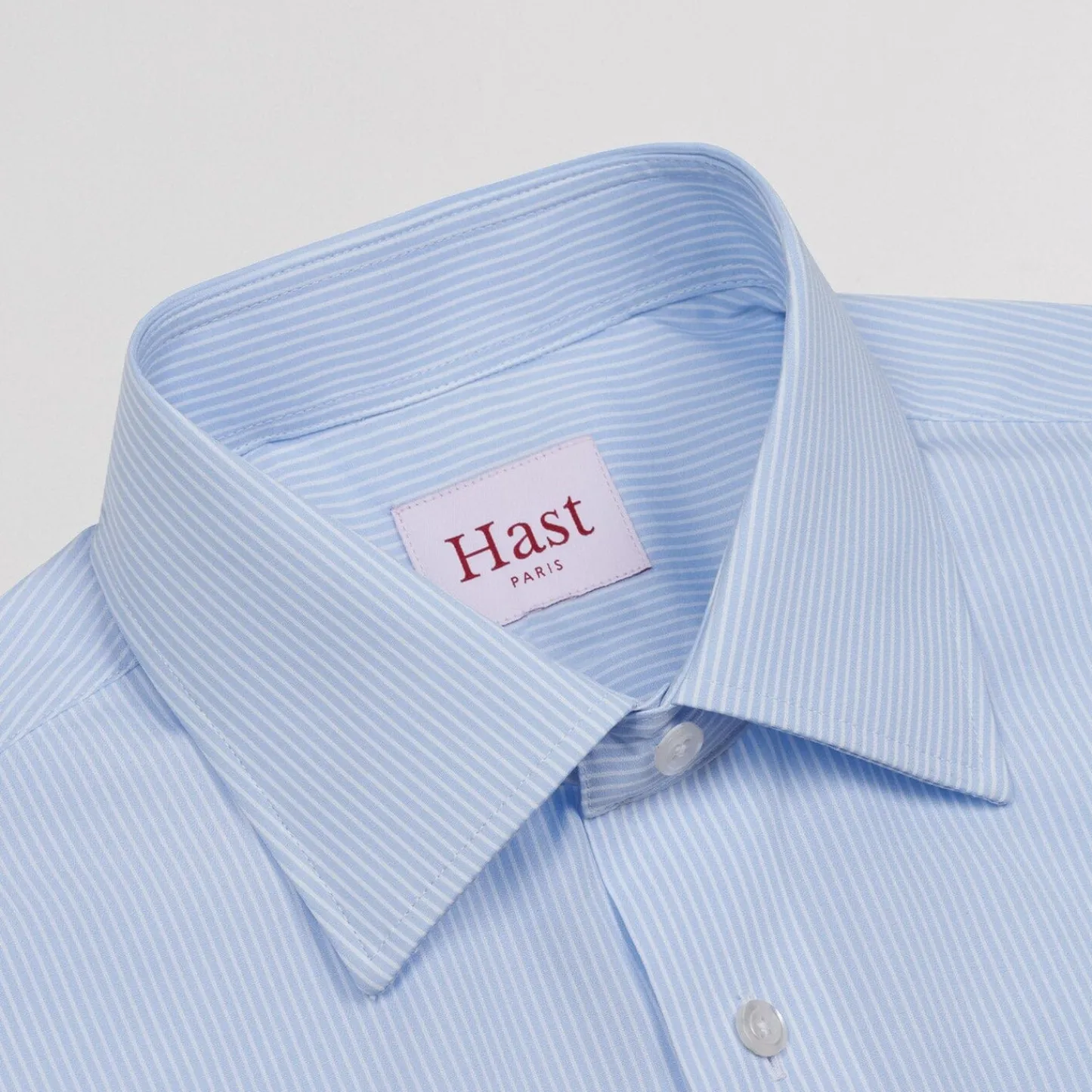 HAST Chemise en popeline double retors à rayures bleues et blanches> Classique | Chemises Bleues