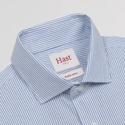 HAST Chemise en popeline double retors à fines rayures es><noscript><img width=