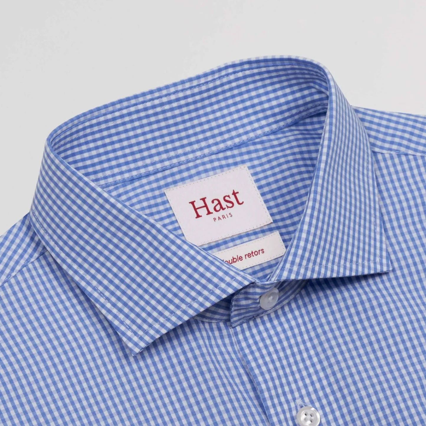 HAST Chemise en popeline double retors vichy e> Classique | Chemises Bleues