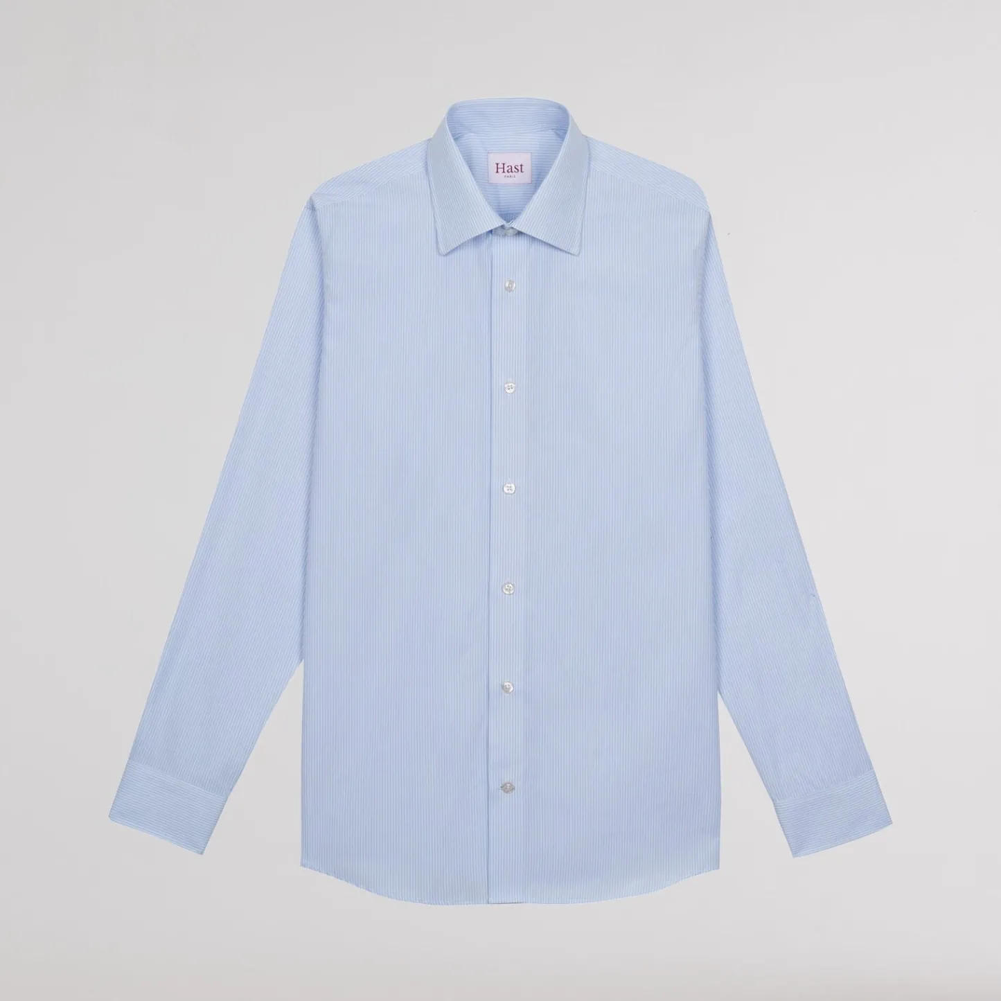 HAST Chemise en popeline double retors à rayures bleues et blanches> Classique | Chemises Bleues