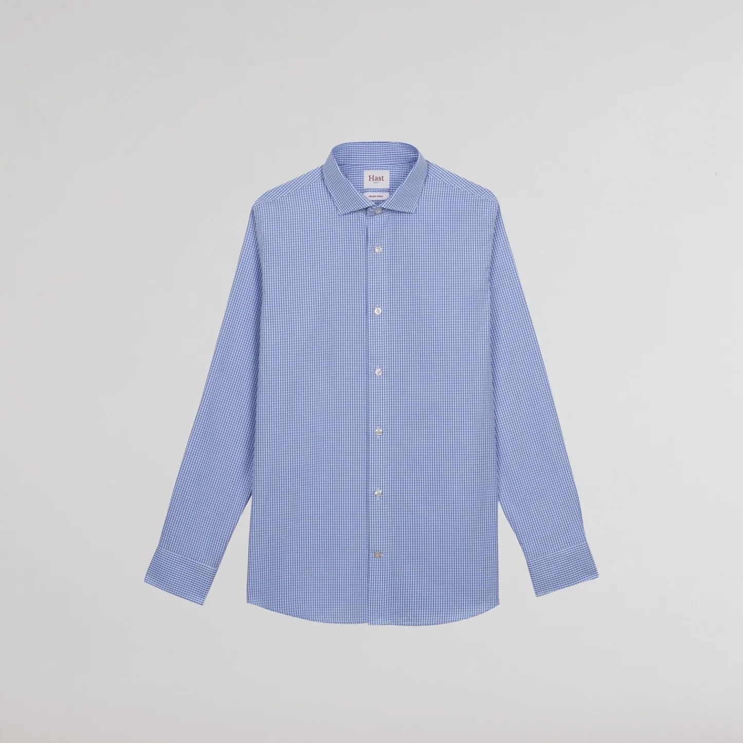 HAST Chemise en popeline double retors vichy e> Classique | Chemises Bleues