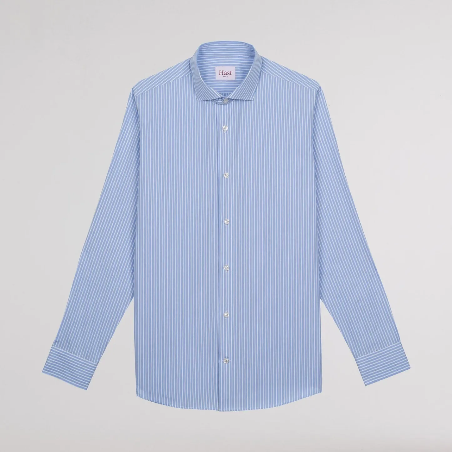 HAST Chemise en popeline double retors à rayures bleues> Classique | Chemises Bleues