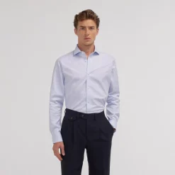 HAST Chemise en royal oxford pied de puce bleue> Classique | Chemises Bleues