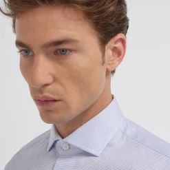 HAST Chemise en royal oxford pied de puce bleue> Classique | Chemises Bleues