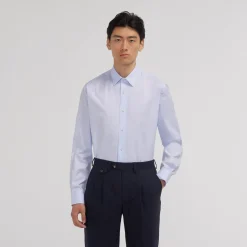 HAST Chemise en twill stretch naturel> Classique | Chemises Bleues