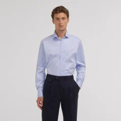 HAST Chemise en twill double retors e> Classique | Chemises Bleues