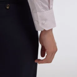 HAST Chemise en twill double retors à fines rayures s><noscript><img width=