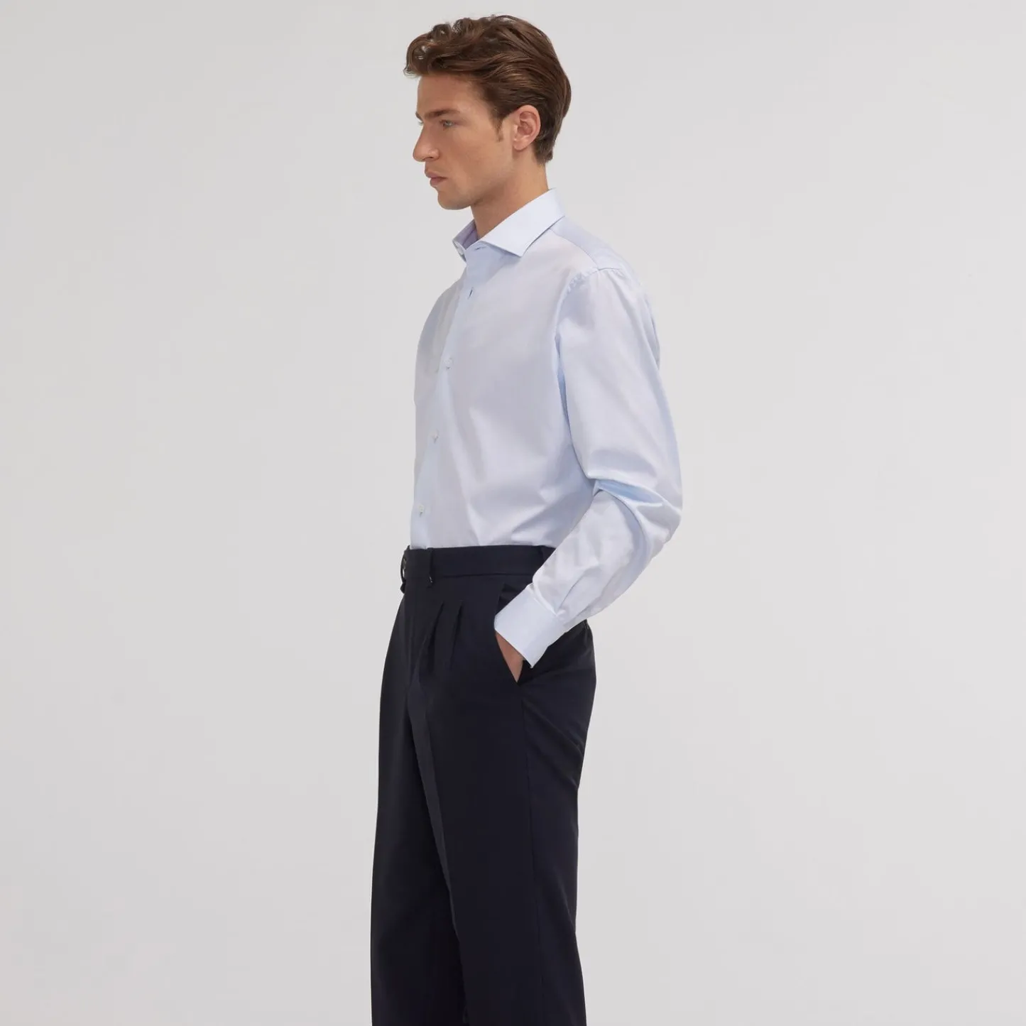 HAST Chemise en twill double retors> Classique | Chemises Bleues